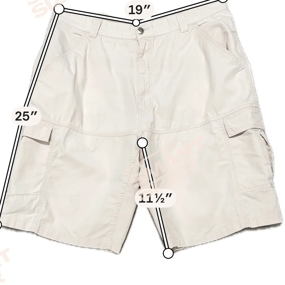 Ocean Pacific OP Sport Mens Cargo Shorts Tan Khaki Ripstop Cotton Size 38